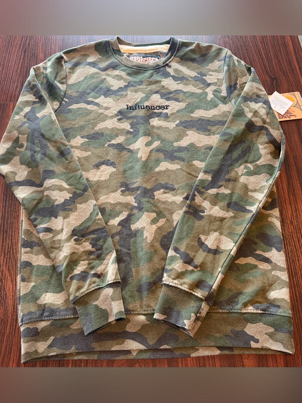 NWT San Francisco Work Shirts Mens Camo Sweatshirt Embroidered Influencer Size M